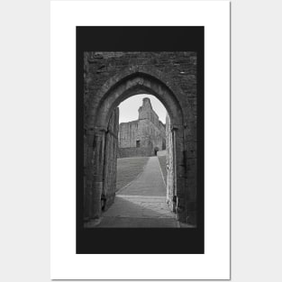 An ancient gateway in Chepstow castle offers views of the interior courtyard. Posters and Art